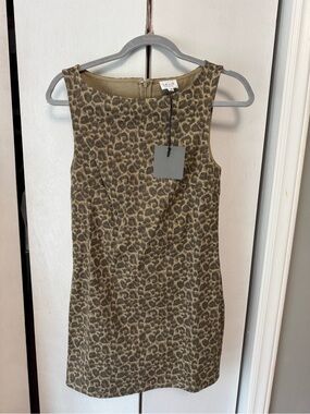 Le Lis Leopard-Pattern Sleeveless Shift Dress - Tan & Black